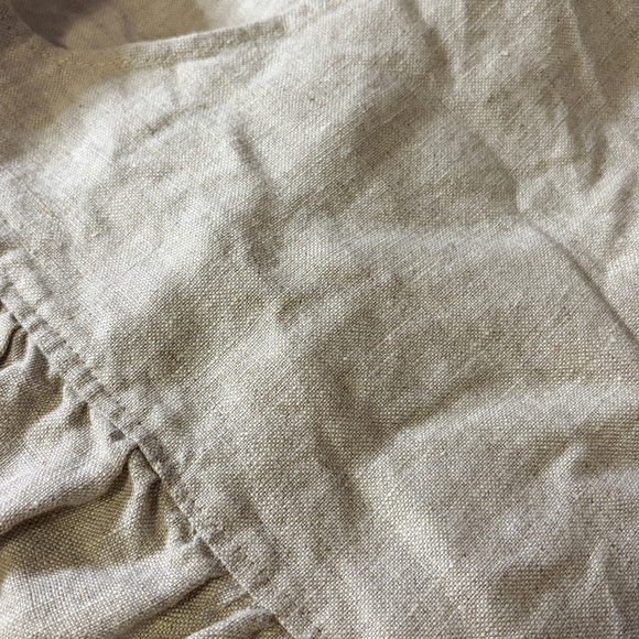 Natural linen pinafore small handmade cottage crunchy adjustable straps - Picture 5 of 5